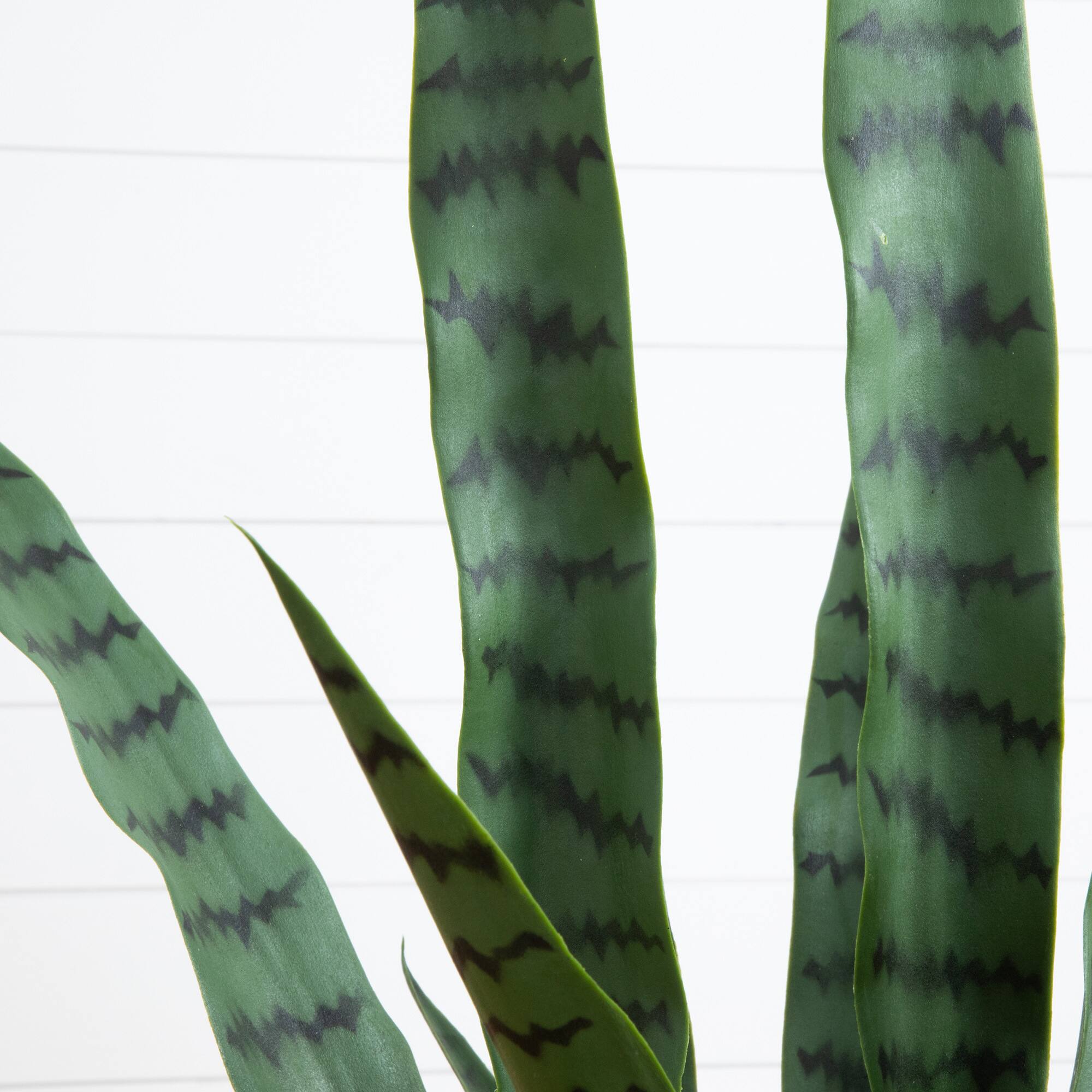 3ft. UV Resistant Artificial Snake Plant in White Decorative Planter